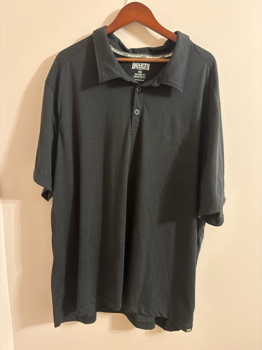Duluth Trading Co Black Short-Sleeve Polo Shirt